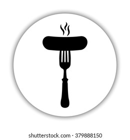Sausage -  black vector icon