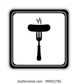 Sausage -  black vector icon