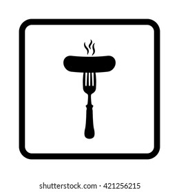 Sausage -  black vector icon