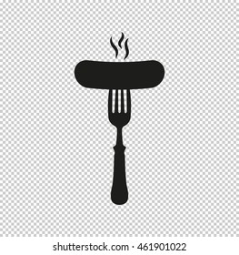 Sausage  - black vector icon