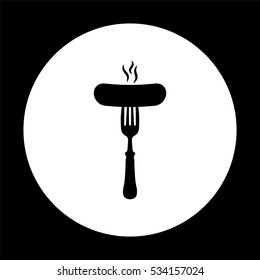 Sausage  - black vector icon