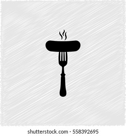Sausage -  black vector icon