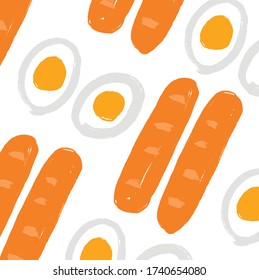 Sausage and Boiled egg for easy cooking 