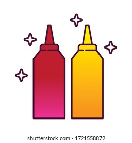 sausage bottles detailed style icon vector illustration design