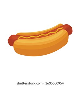 sausage bun Simple illustration vector clip art