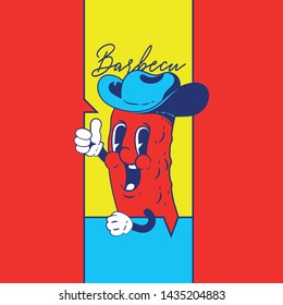 Sausage Cartoon 2d Retro Character