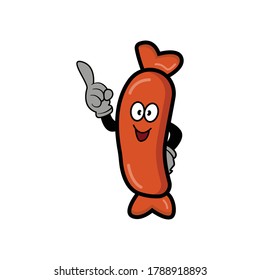 Sausage cartoon character. Design template vector