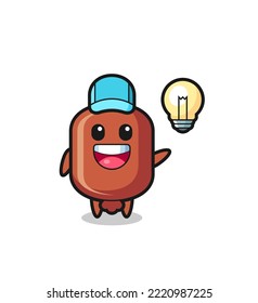 sausage character cartoon getting the idea , cute design