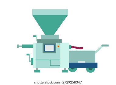 Conceito de máquina comercial de salsicha. Clip-art editável.
