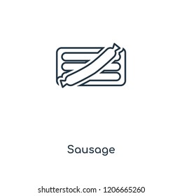 Sausage concept line icon. Linear Sausage concept outline symbol design. This simple element illustration can be used for web and mobile UI/UX.