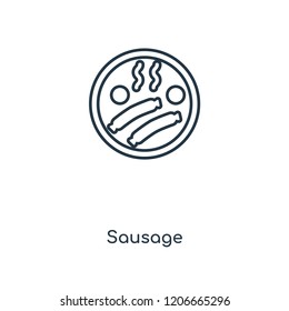 Sausage concept line icon. Linear Sausage concept outline symbol design. This simple element illustration can be used for web and mobile UI/UX.