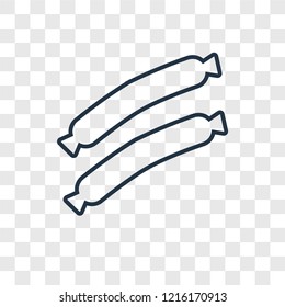 Sausage concept vector linear icon isolated on transparent background, Sausage concept transparency concept in outline style