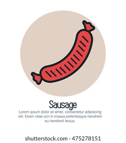sausage delicious isolated icon vector illustration design