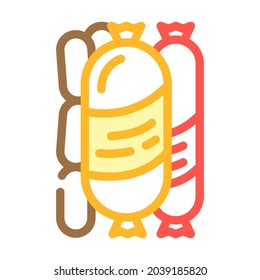 sausage department color icon vector. sausage department sign. isolated symbol illustration