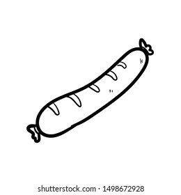 sausage doodle icon vector hand drawing 