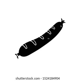 sausage doodle icon vector hand drawing 