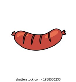sausage doodle icon, vector illustration