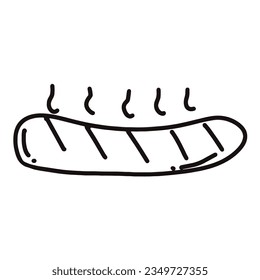 Sausage doodle line vector icon element