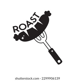 Sausage doodle vector outline icon. EPS 10 file