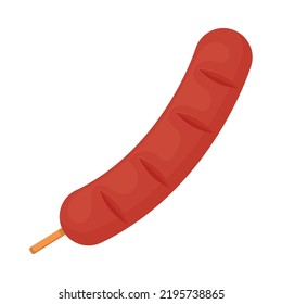 sausage fast food icon isolated