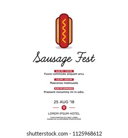 Sausage Fest Event Invitation Vector Illustration