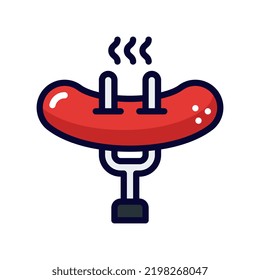 sausage filled line style icon. vector illustration for graphic design, website, app. EPS 10