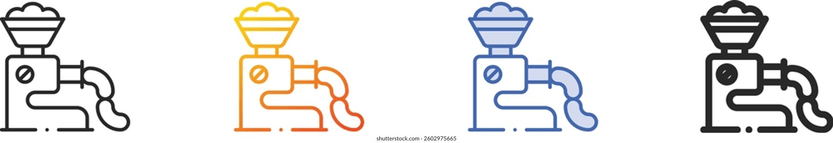 sausage filler icon.Thin Linear, Gradient, Blue Stroke and bold Style Design Isolated On White Background