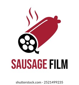 sausage film flat minimalist logo design