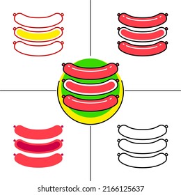 sausage in flat design style
