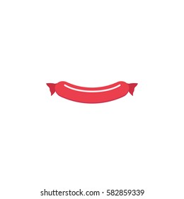 Sausage flat icon, food & drink elements, smoked product sign, a colorful solid pattern on a white background, eps 10.