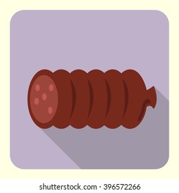 sausage flat icon. food icon in modern material design style for web and mobile use