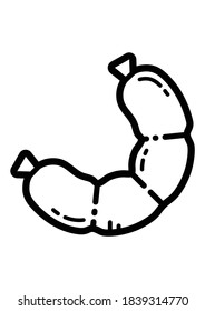 Sausage Flat Icon Isolated On White Background