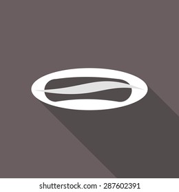 sausage flat icon with a long shadow