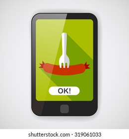 sausage flat icon with long shadow,eps10