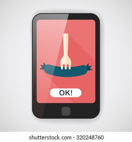 sausage flat icon with long shadow,eps10