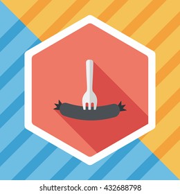 sausage flat icon with long shadow,eps10