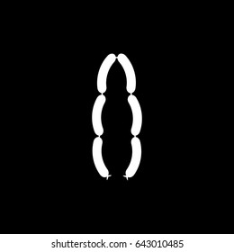 Sausage Flat Icon On Black Background