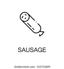 Sausage flat icon. Single high quality outline symbol of meat food for web design or mobile app. Thin line signs of sausage for design logo, visit card, etc. Outline pictogram of sausage