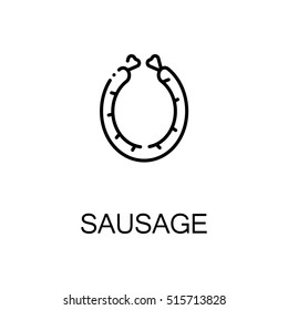 Sausage flat icon. Single high quality outline symbol of meat food for web design or mobile app. Thin line signs of sausage for design logo, visit card, etc. Outline pictogram of sausage