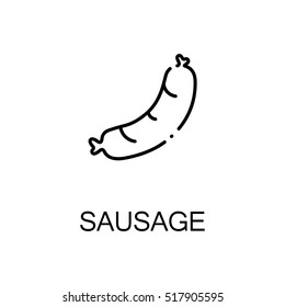 Sausage flat icon. Single high quality outline symbol of meat food for web design or mobile app. Thin line signs of sausage for design logo, visit card, etc. 
