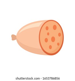Sausage flat icon. Vector Sausage in flat style isolated on white background. Element for web, game and food meat advertising