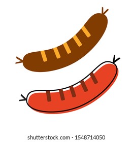 Sausage flat icon. You can be used sausage icon for several purposes like: websites, UI, UX, print templates, presentation templates, promotional materials, info-graphics, web and mobile phone apps.