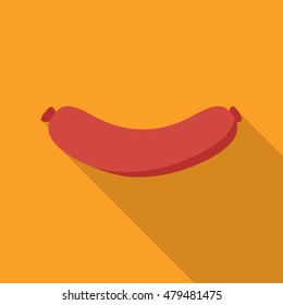 Sausage flat icon. You can be used sausage icon for several purposes like: websites, UI, UX, print templates, presentation templates, promotional materials, info-graphics, web and mobile phone apps.