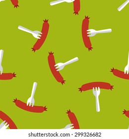 sausage flat icon,eps10 seamless pattern background