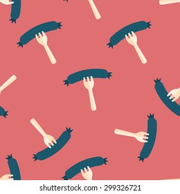 sausage flat icon,eps10 seamless pattern background