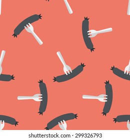 sausage flat icon,eps10 seamless pattern background