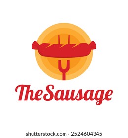 the sausage flat minimalist logo design