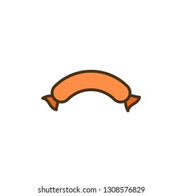 Sausage flat vector icon sign symbol