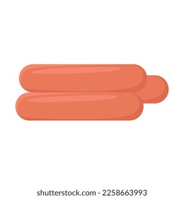 Sausage flat vector illustration. Cartoon drawing of pork sausages isolated on white background. Food, meat, shopping concept