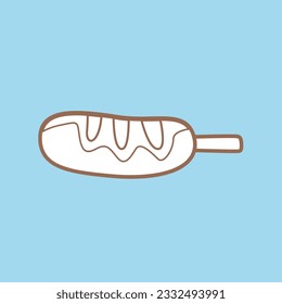 Sausage Food Digital Stamp Outline Cartoon